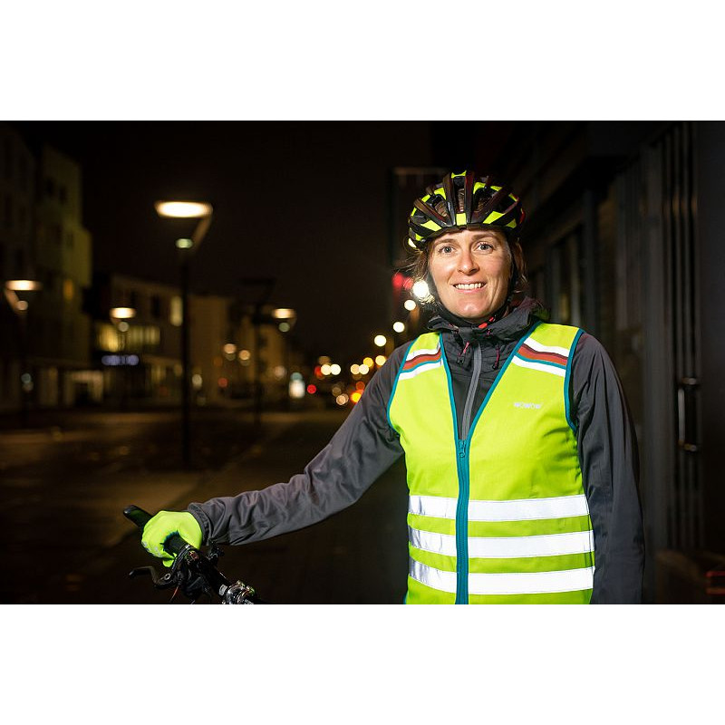 Wowow Roadie Gilet de sécurité cycliste jaune fluo haute visibilité