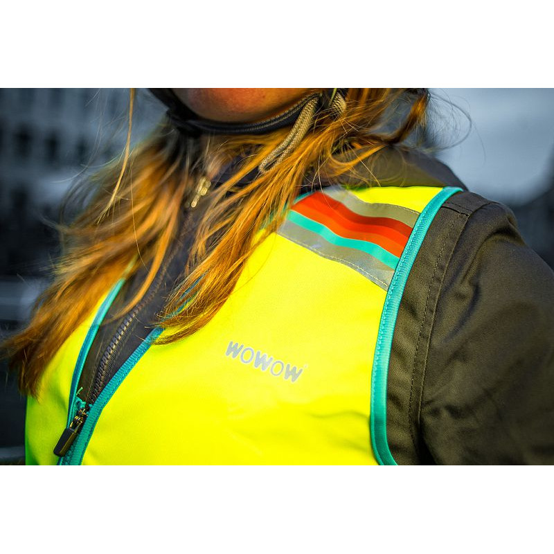 Wowow Roadie Gilet de sécurité cycliste jaune fluo haute visibilité