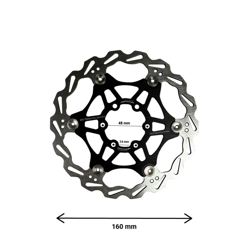 Disque de frein flottant 160mm entraxe 48mm