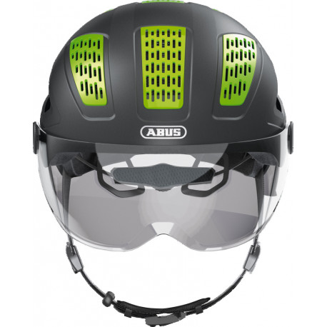 Casque Abus hyban 2.0 ACE Noir avec visière + led arrière